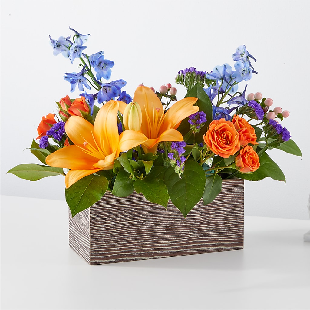 Radiant Citrus Box Bouquet – Dutch Floral, Edina MO