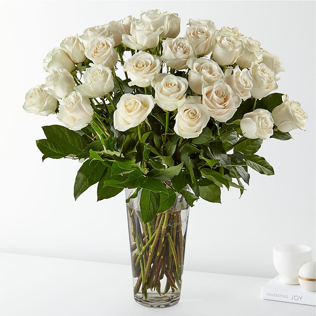 Long Stem White Rose Bouquet – Dutch Floral, Edina MO