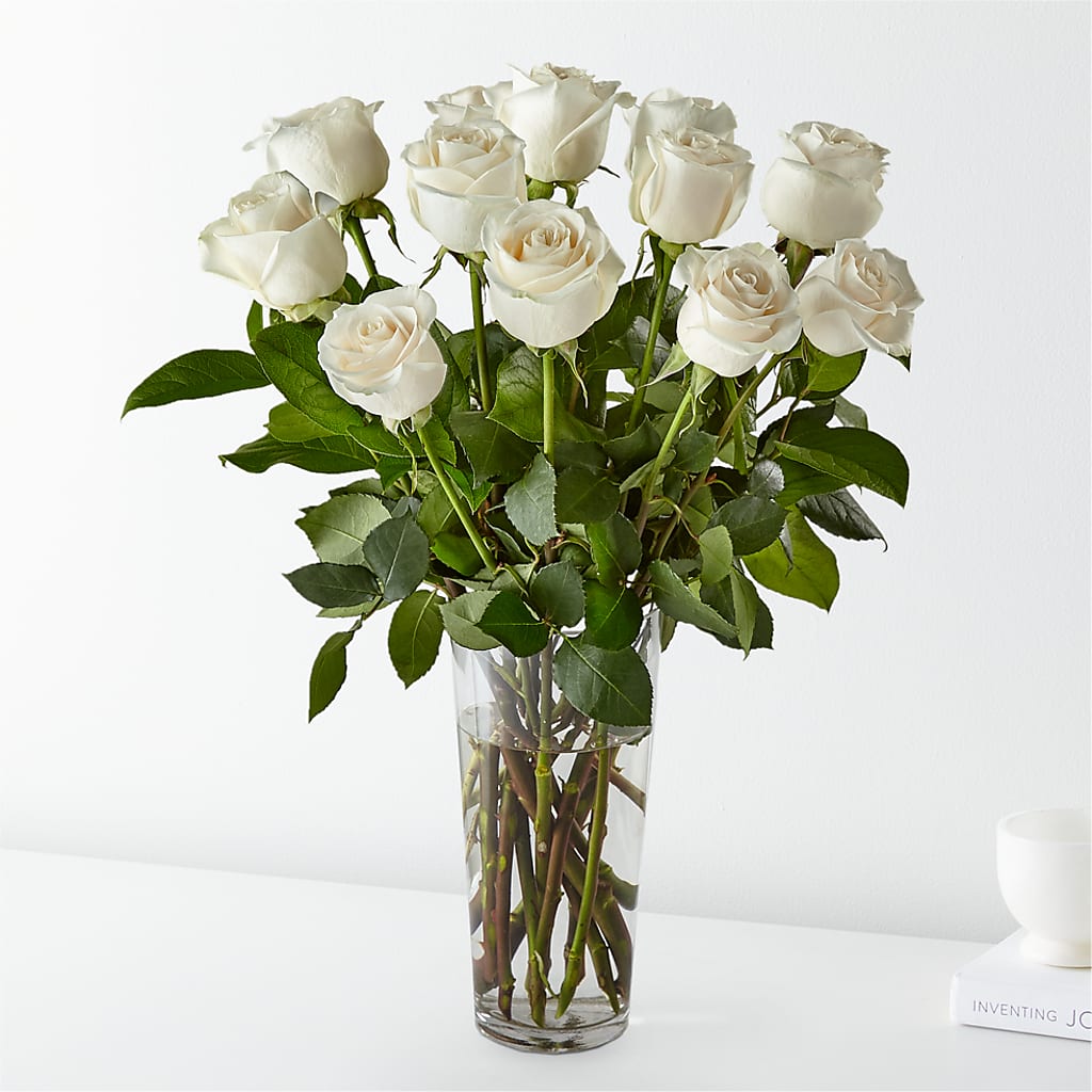 Long Stem White Rose Bouquet – Dutch Floral, Edina MO