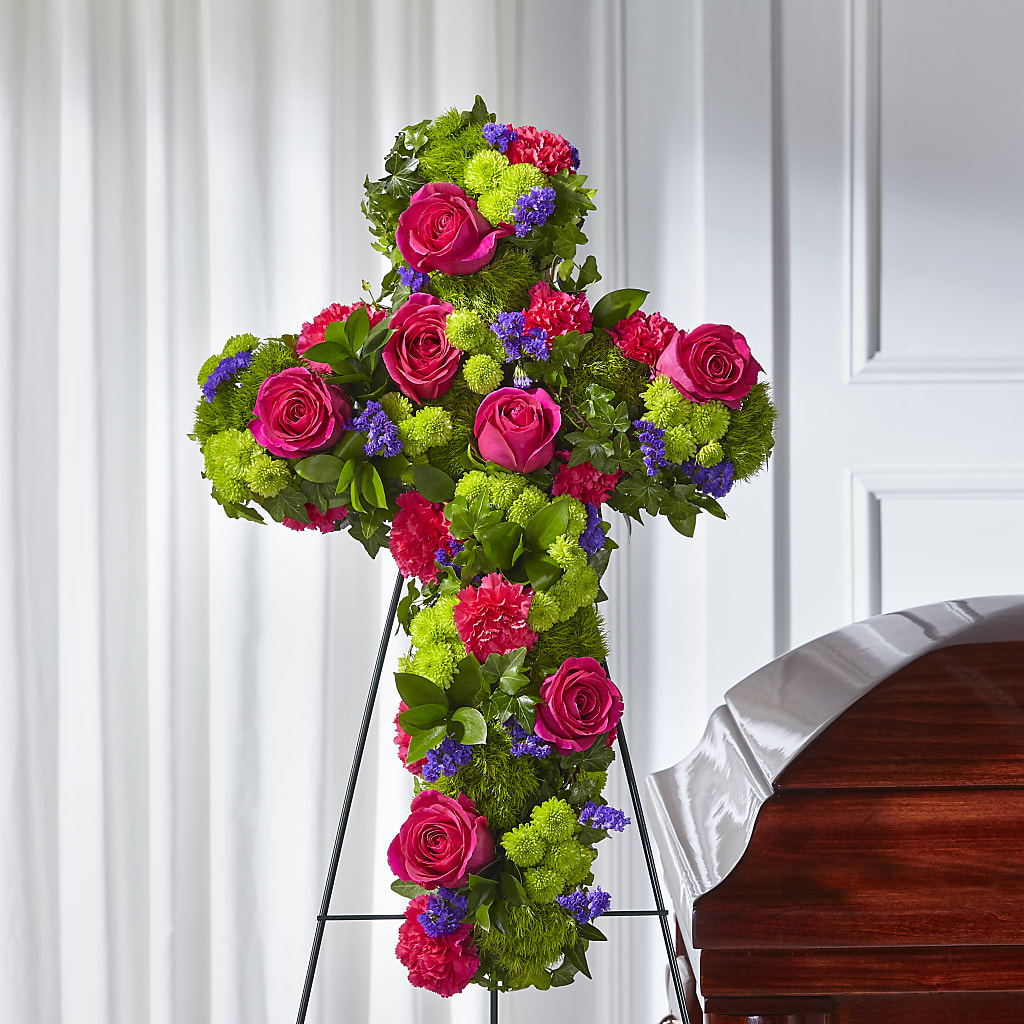 Tribute Rose Floral Cross – Dutch Floral, Edina MO