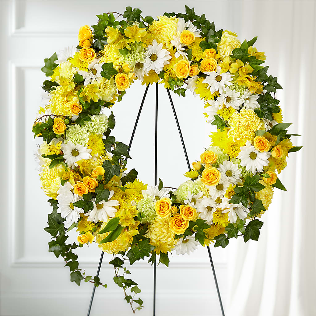 Golden Remembrance Wreath – Dutch Floral, Edina MO