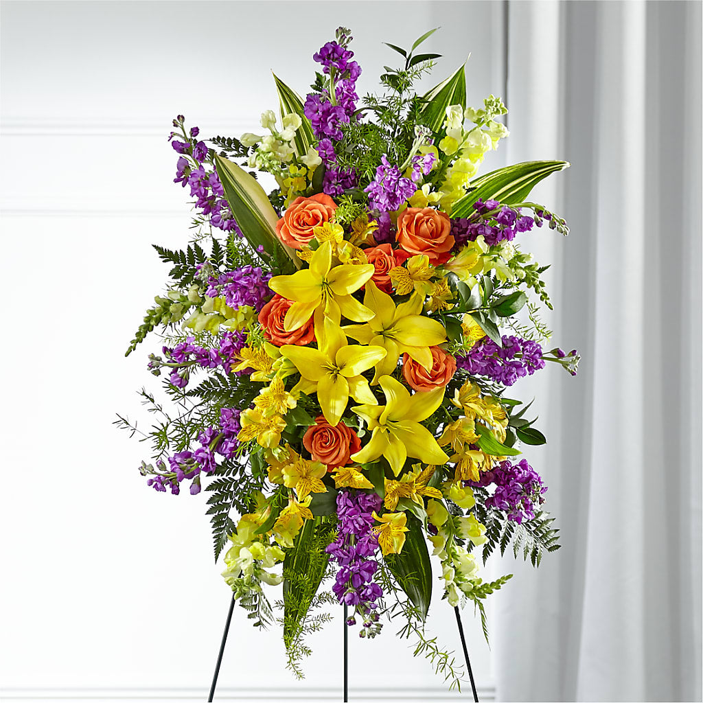Thoughtful Prayers Standing Spray – Dutch Floral, Edina MO