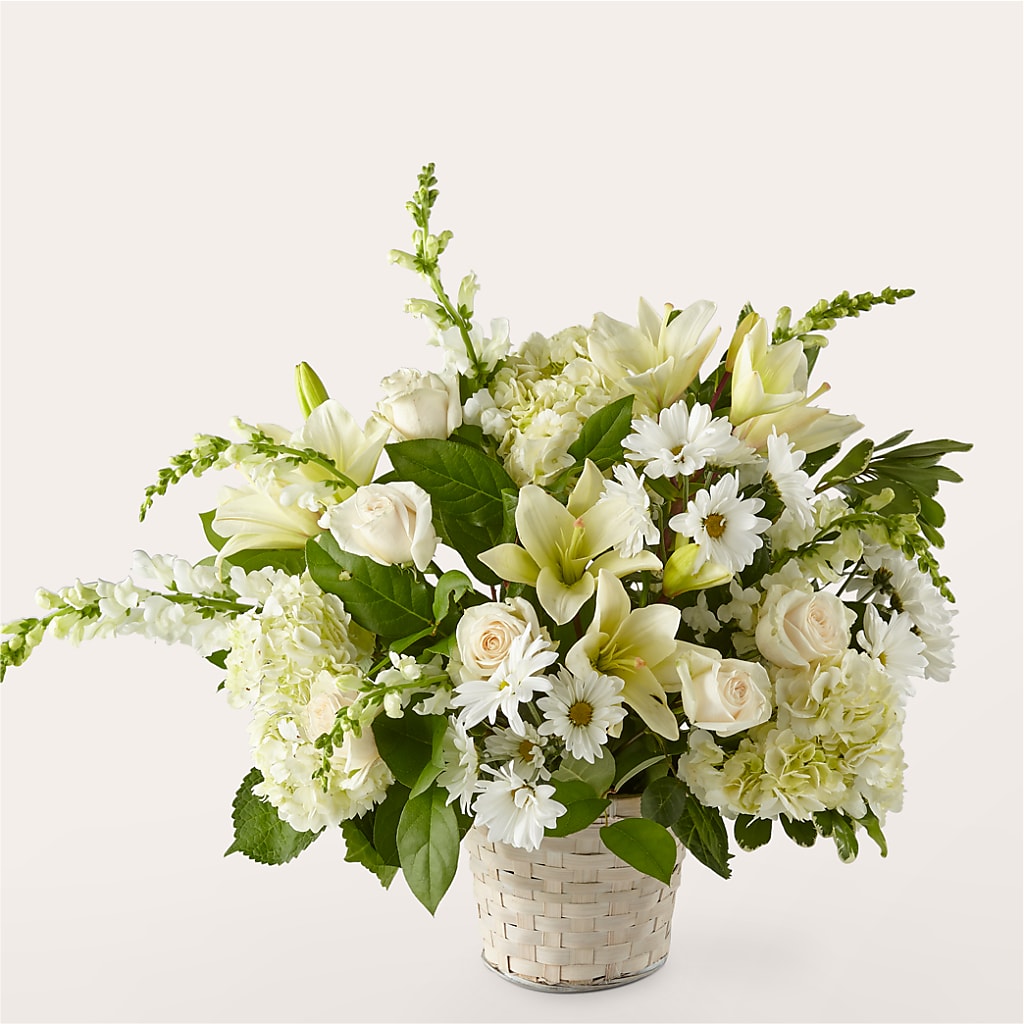 Ivory Elegance Floral Basket – Dutch Floral, Edina MO