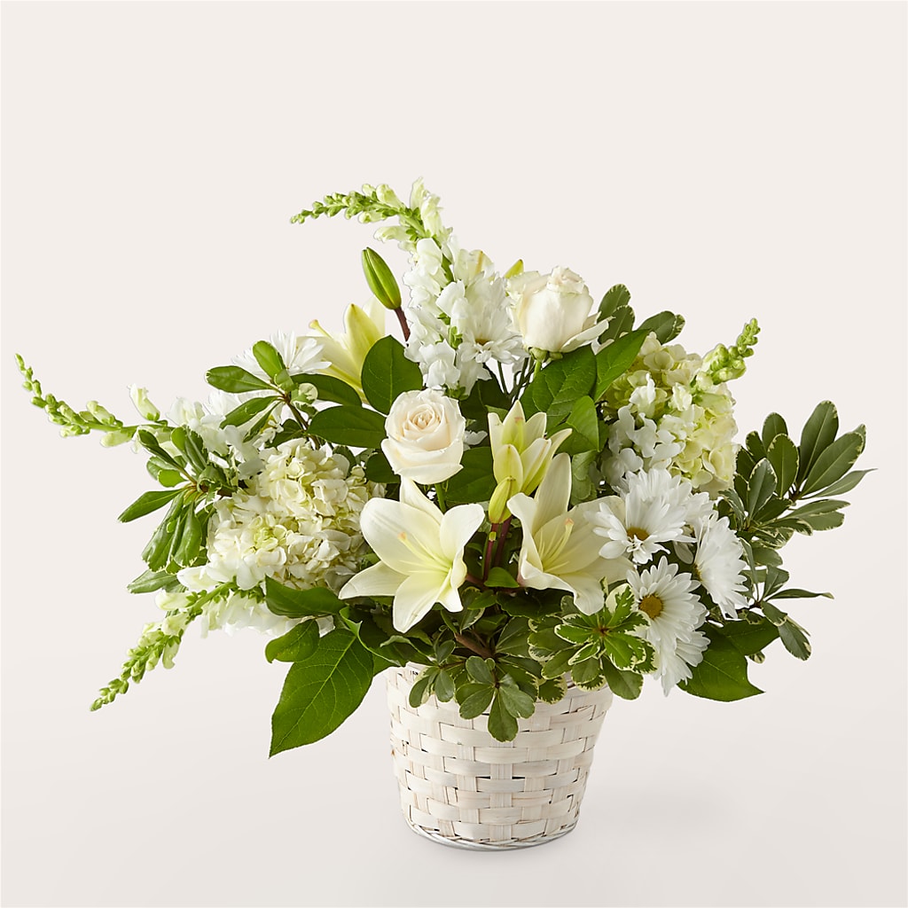 Ivory Elegance Floral Basket – Dutch Floral, Edina MO