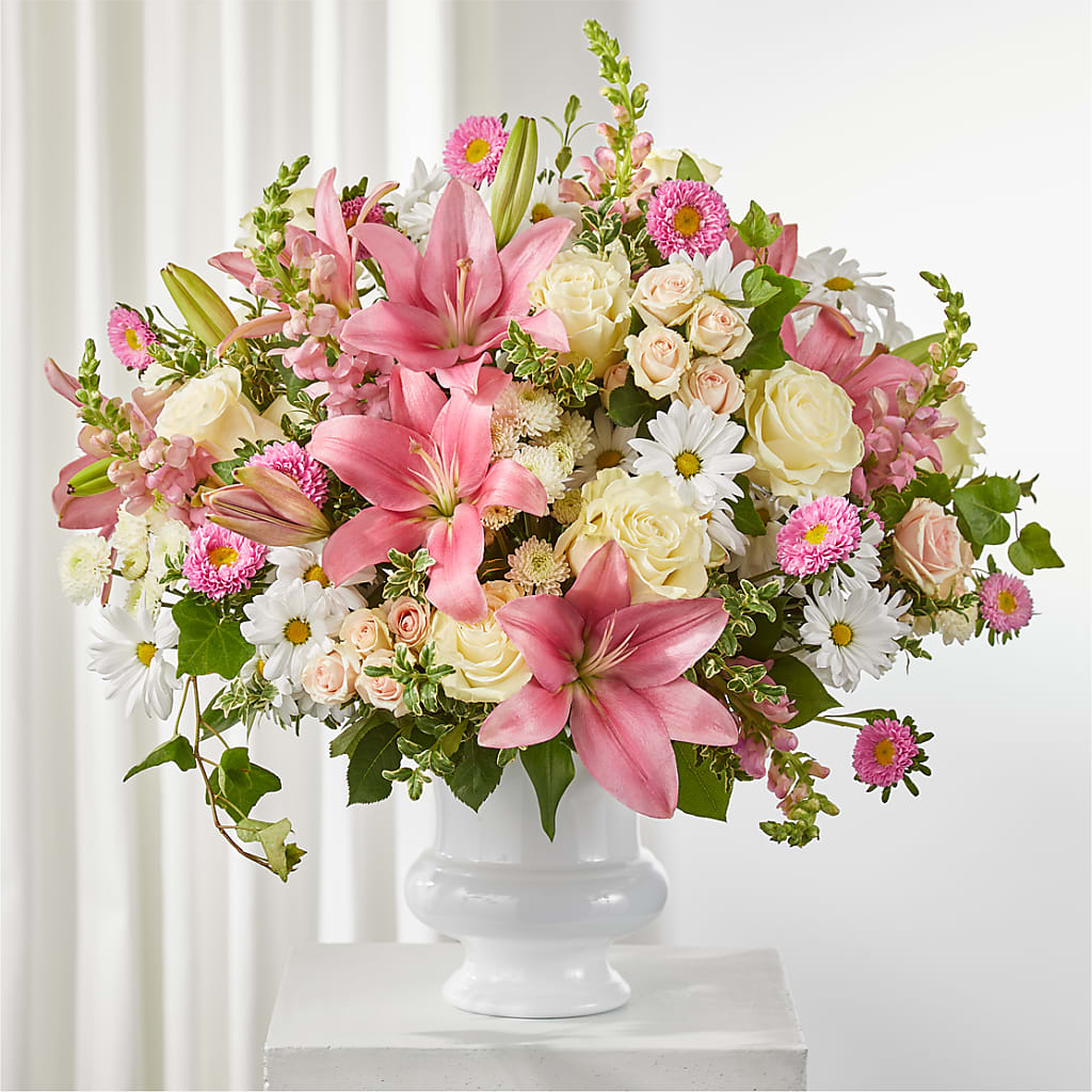 Empathetic Blooms Urn Arrangement – Dutch Floral, Edina MO