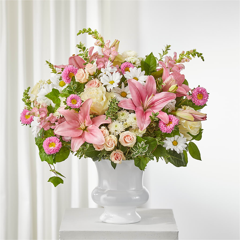Empathetic Blooms Urn Arrangement – Dutch Floral, Edina MO