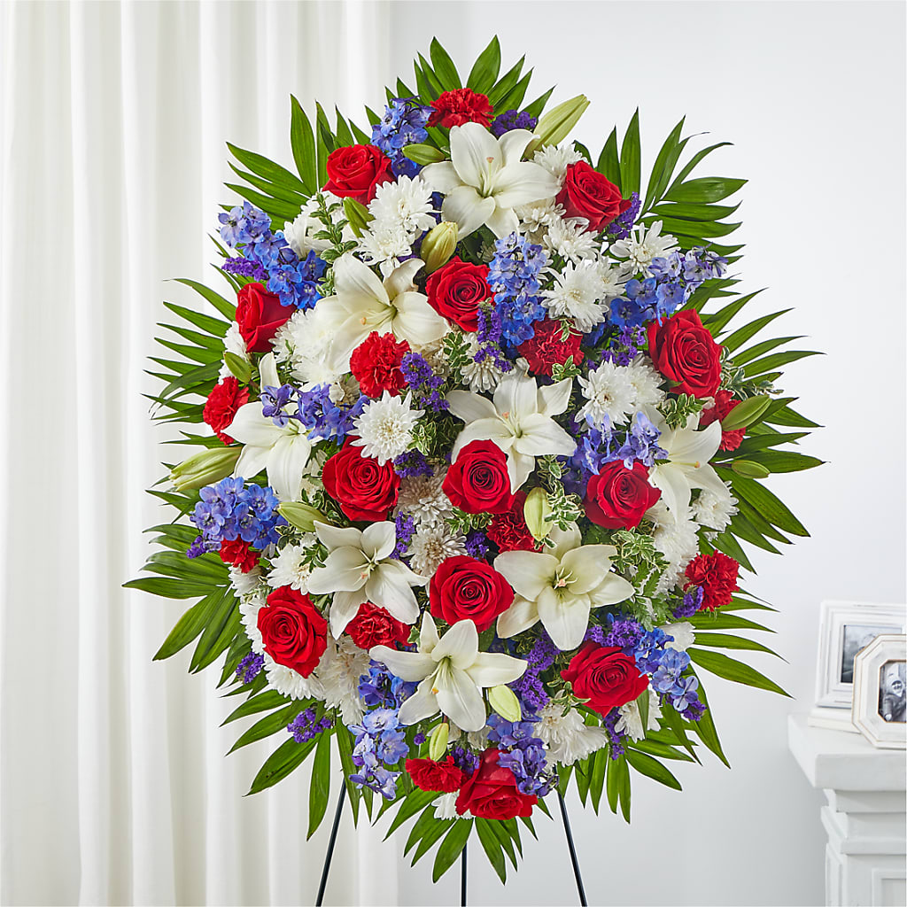 Cherished Service Standing Spray – Dutch Floral, Edina MO