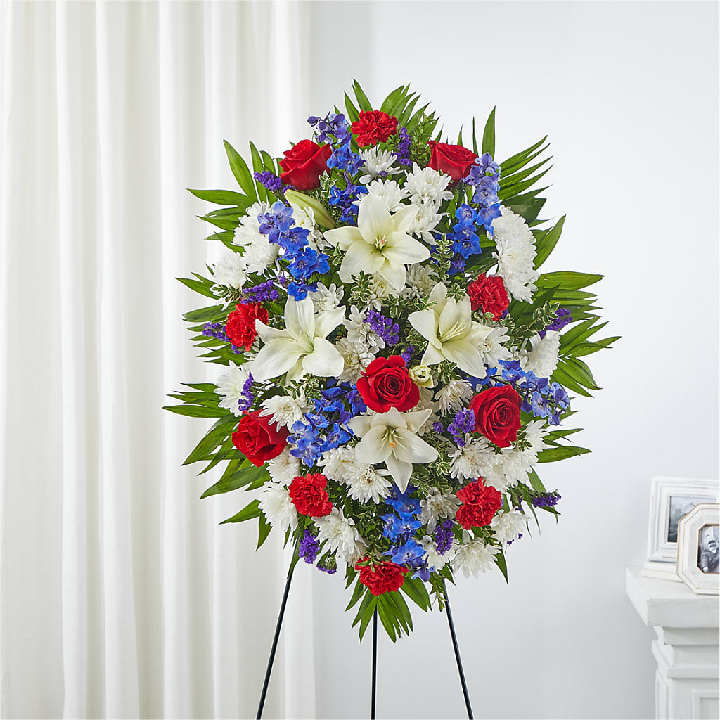 Cherished Service Standing Spray – Dutch Floral, Edina MO