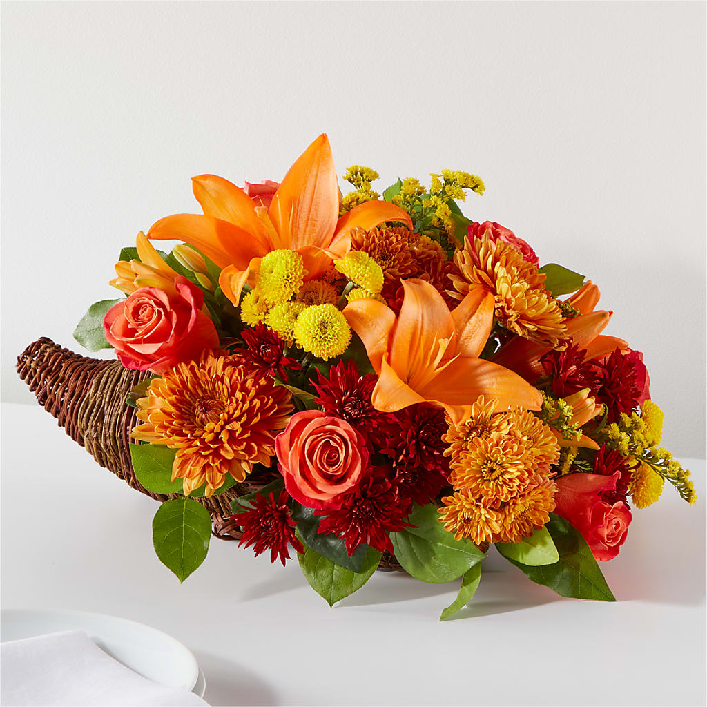 Bouquet of Blessings Cornucopia – Dutch Floral, Edina MO