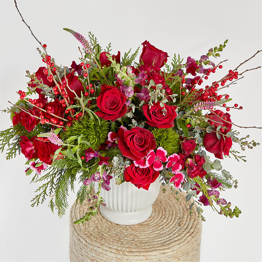 Big Red Bow Bouquet –  Dutch Floral, Edina MO