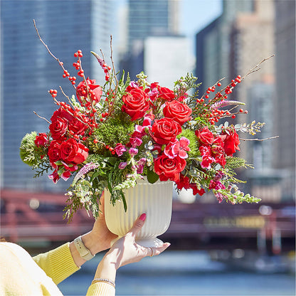 Big Red Bow Bouquet –  Dutch Floral, Edina MO