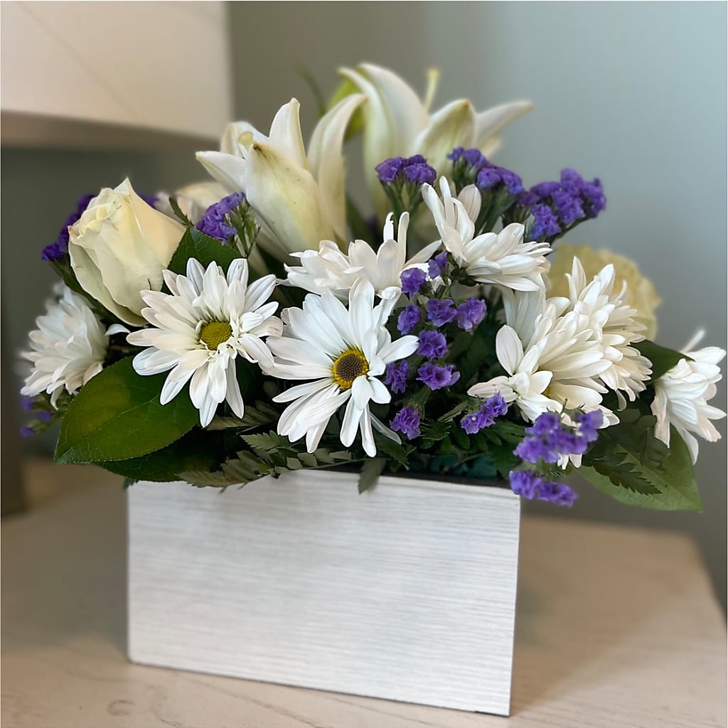 Beyond Blue Box Bouquet –  Dutch Floral, Edina MO
