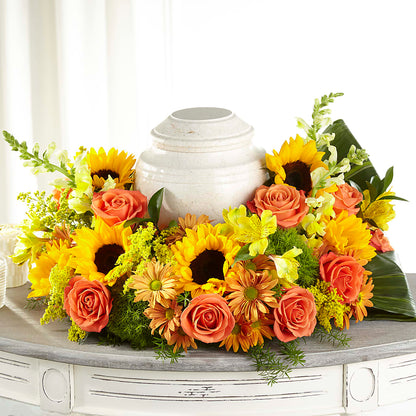 Faithful Sunflower Cremation Adornment –  Dutch Floral, Edina MO
