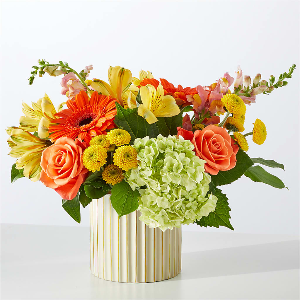 Autumn Sunshine Bouquet with Ivory Vase –  Dutch Floral, Edina MO
