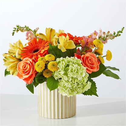 Autumn Sunshine Bouquet with Ivory Vase –  Dutch Floral, Edina MO