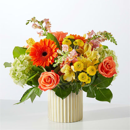 Autumn Sunshine Bouquet with Ivory Vase –  Dutch Floral, Edina MO