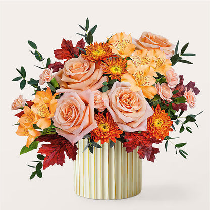 Spiced Latte Bouquet with Ivory Vase –  Dutch Floral, Edina MO