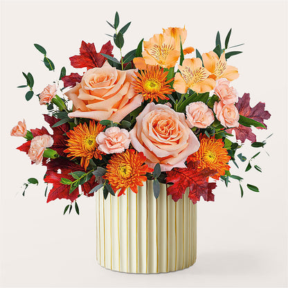 Spiced Latte Bouquet with Ivory Vase –  Dutch Floral, Edina MO