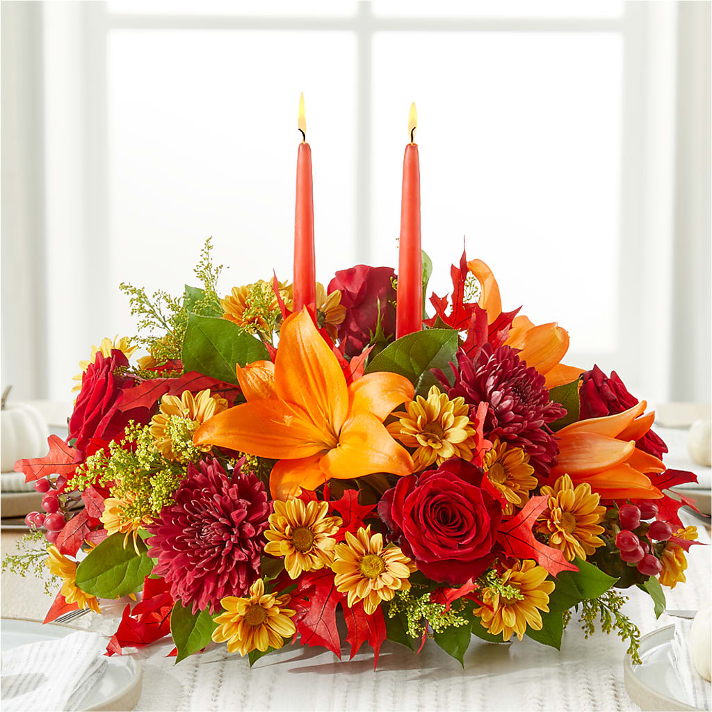 Autumn's Embrace Centerpiece –  Dutch Floral, Edina MO