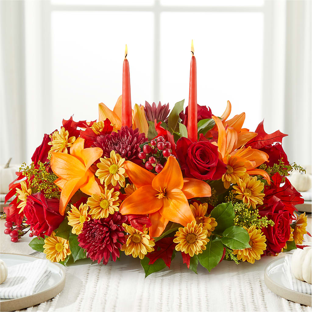Autumn's Embrace Centerpiece –  Dutch Floral, Edina MO